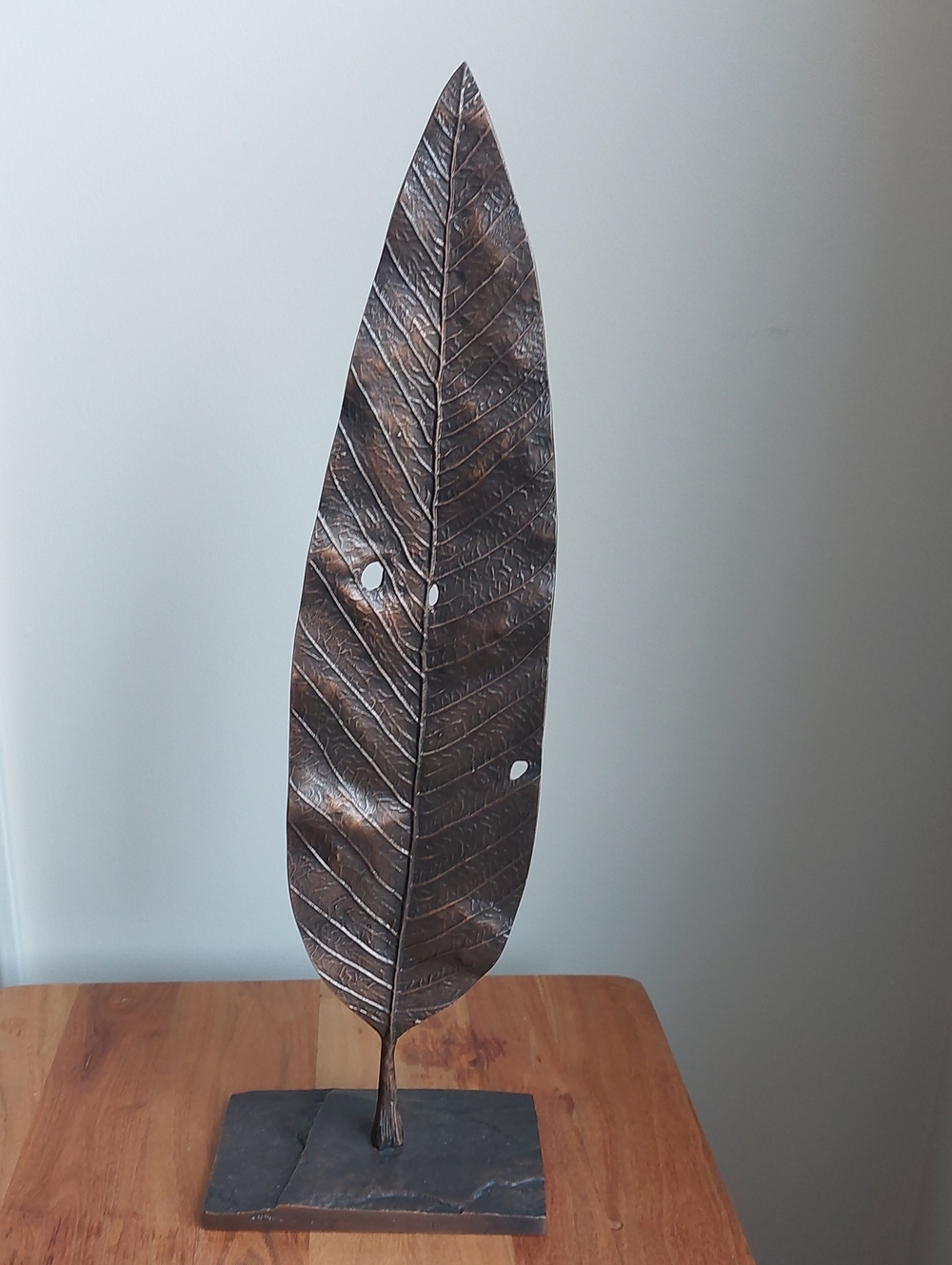 Crate&Barrel Brown Metal Leaf Table Sculpture